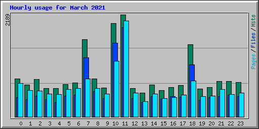 Hourly usage for March 2021