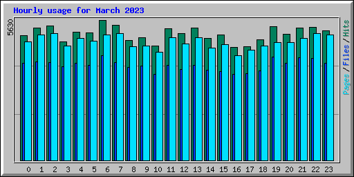 Hourly usage for March 2023