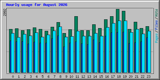 Hourly usage for August 2026
